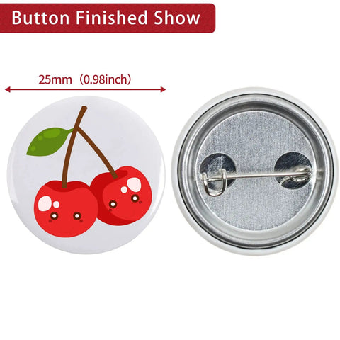 200 Sets Of 25mm Button Making Supplies With 800 Pieces Total Includes 0.98 Inch Metal Blank Badges And Paper Inserts