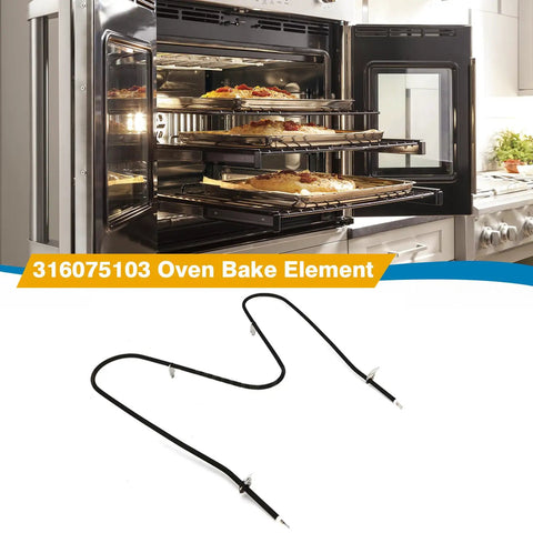 Oven Heating Element Replacement For Select Frigidaire Kenmore Crosley And Tappan Electric Ranges 240V 2600W 19.5 X 18.5 In DIY Friendly Easy Install Replaces 316282600 316075100 PS438018 shown with oven and inserted pizzas