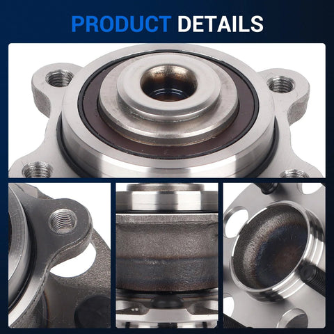 Rear Wheel Hub And Bearing Assembly With 5 Lugs And ABS For Honda Accord 2005 Through 2007 And Acura TSX 2004 Through 2008 Two Piece Wheel Hub Replacement 512327 Compatible Flange Diameter 5.49 Inches, close-up view