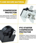 QP2-4r7 Refrigerator Starter Relay and Overload Protector Kit, 4.7 Ohm 1-Pin Relay and Overload Protector, two-pack components