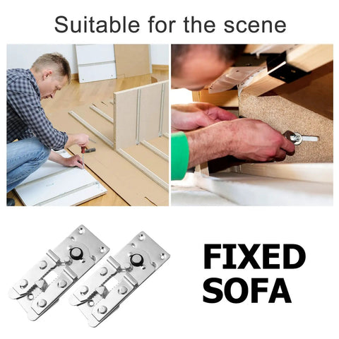 6 Set Heavy Duty Sofa Connectors Interlocking Clips for Indoor Couches in use for assembly and repair