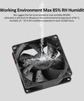 Two Pack IP67 Waterproof Silent 12V DC Cooling Fans 120mm with water splash test, demonstrating waterproof feature