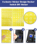 Exclusive DIY sticker set for Six Gang Marine Rocker Switch Panel Waterproof With Circuit Breakers Digital Voltage Display PD QC3 USB