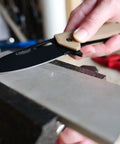 Sharpening knife on Two Sided Diamond Sharpening Stone, 6 Inch Bench Stone with Fine and Extra Fine Grits for Knives, Chisels, and Planes