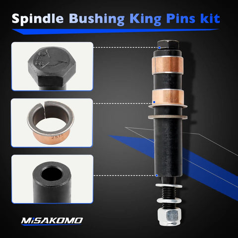 TXT PDS Front King Pin Tube Bushing Repair Kit for Gas or Electric Golf Carts, Copper Sleeve Front Bushings Replacement Set