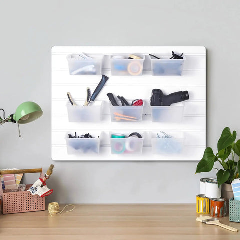 12 Pack Clear Slatwall Storage Bins For Garage Organization Durable Plastic Bins For Tools And Small Parts Wall Mounted Slatwall Containers See Through Design For Quick Access Neat And Handy