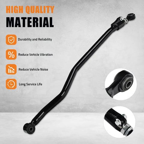 Dodge Ram Adjustable Front Track Bar for 2003-2013 0-3 Inch Lift 2WD 4WD Heavy Duty Panhard Bar Suspension Upgrade Restores Front Axle Alignment and Fixes Death Wobble, black DOM steel with bushings