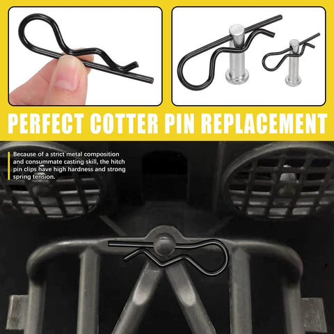 145 Piece Six Sizes Hitch Pin R Clip Assortment Kit Carbon Steel R Clips Cotter Pins Retaining Pins For Trailer Tractor Mower.