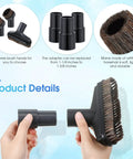 Vacuum Attachments Kit With Round Dust Brush And Floor Attachment, 1.25 Inch Hose Fits 25mm And 36mm, 1-1/4 To 1-3/8 Adapter Shown