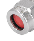 Close-up of Heavy Duty IP66 Waterproof Armored Cable Connector Cord Grip Kit showing red gasket and stainless steel threads.