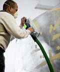 Person using Vacuum Integrated Sanding Block 80 x 400 Mm for Precise Dust Extraction on metal surface