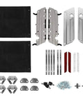 Chrome Saddlebag Latch Kit With Keys And Locks, Theft Deterrent Lock Covers, Easy Install Hardware Set components displayed
