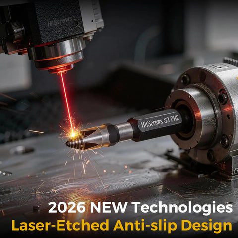 Six Inch Long Phillips Head Bits Number Two With Ball Notch Locking Anti Wobble Design 360 Degree Laser Etched CNC Tip Taiwan S2 Steel Magnetic Phillips Bit Set For Impact Roofing And Carpentry Two Pack Pro Grade, laser-etched tip close-up
