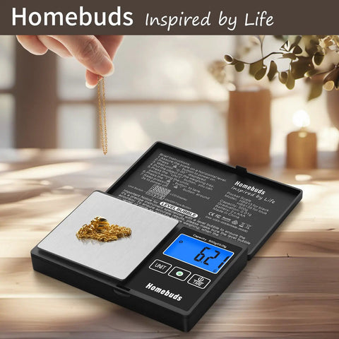 500G Digital Gram Scale High Precision 0.01G With Level Bubble weighing jewelry in a kitchen setting