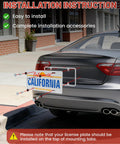 Chrome Polished Mirror License Plate Frame Built Tough Stainless Steel No Obstruction Tag Holder on car trunk