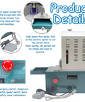 Heavy Duty Electric Corner Rounder With Smooth Foot Pedal And Quick Swap Blades For Paper Vinyl Plastic Film Trimming. Foot pedal and power switches.