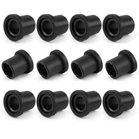 Dead Nuts Tight 12 Piece Suspension Bushing Kit Upper Lower A Arm Isolators With Flanged Sleeves Killer Fit For John Deere Gator Xuv Work Rigs M158746 Am158746, 12 black rubber bushings.
