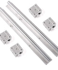 Two Pack SBR12 Linear Rails 1000mm With Four SBR12UU Blocks CNC Rail Kit for Automated Machines and Equipment, front view
