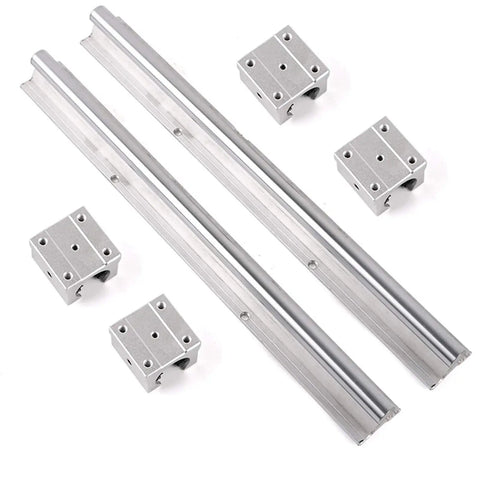 Two Pack SBR12 Linear Rails 1000mm With Four SBR12UU Blocks CNC Rail Kit for Automated Machines and Equipment, front view