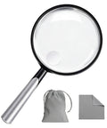 10X 30X Handheld Magnifying Glass For Reading And Close Work With 110mm PMMA Lens Lightweight ABS Frame Large Magnifier with pouch