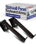 Heavy Duty Steel Keyboard Display Arms For Slatwall Panels, telescoping 12 to 18 inches, adjustable angles, studio display solution