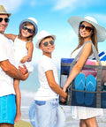 Family at beach with Big Mesh Beach Bag For Fam Trips Fits Four To Six Towels Water Bottles Sunscreen And Gear Nine Pockets