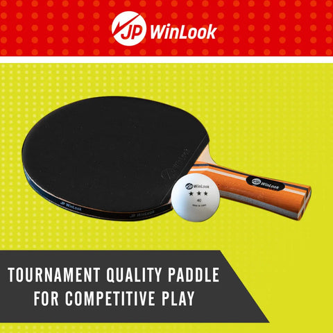 Four Paddle Ping Pong Set With Carry Case And Eight Balls Portable Table Tennis Paddles For Indoor And Outdoor Play Premium Quality Set For Beginners To Pros, featuring one paddle and ball with branding