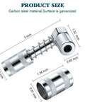 Dimensions of 4 Piece 90 Degree Grease Gun Coupler Set With 3 Jaw Angle Fittings And Sleeves Spring Loaded Quick Connect Adapters