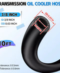 Transmission oil cooler hose, 3/8 in ID, 10 ft, black SAE J1532 for power steering