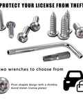 Anti Theft License Plate Screws Kit With Center Thimble Security For Cars Trucks And Motorcycles No Cap Rustproof Stainless Steel M6 1/4 Inch Bolts With Caps Front And Rear Mounting Hardware Karuzka 3rd Gen Upgraded visible with specialized screws and tools