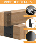 4 Piece Joist Anchor Connectors For 4x4 And 4x6 Wood Posts Heavy Duty Carbon Steel Mounting Brackets illustration and features