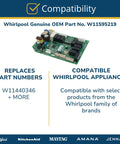 Genuine OEM Refrigerator Electronic Control Board W11595219 multicolor replacement, plug and play for Whirlpool appliances.