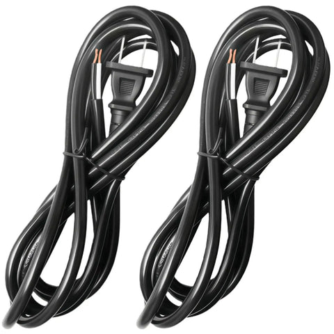 Two Pack 6 Foot 18AWG Power Tool Replacement Cord With 2 Prong Polarized Plug 110V To 300V Pigtail For Drills Sanders Chop Saws Grinders