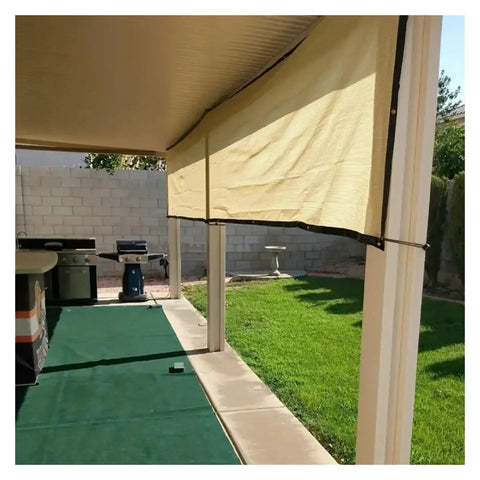 Outdoor Sun Shade Cloth Mesh Canopy Cover For Garden And Patio Sunblock Anti Heat With Grommets 3x5M Adjustable Cuttable Weatherproof UV Block Durable Backyard Shade Net installed over patio