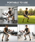 Man using Ropeless Battle Ropes For Home Gym 2 Pack Quiet Cordless Ropes for strength HIIT and low impact cardio in various settings.