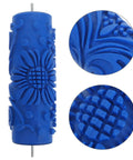 Pro-Level Rubber Texture Paint Roller For Walls And Ceilings DIY Decor Game Changer durable blue textured design roller close-up