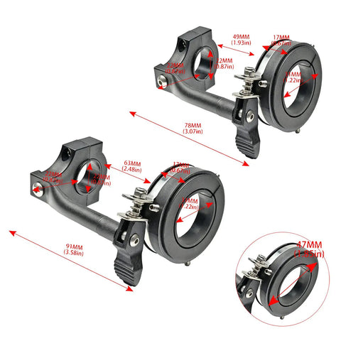 Universal Cruise Control Throttle Lock for Motorcycles, Easy Clamp Handlebar Grip Accelerator Assistant dimensions