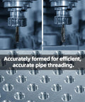 1/4-18 NPT Pipe Tap and 7/16 Inch Drill Bit Set Carbon Steel in machining process