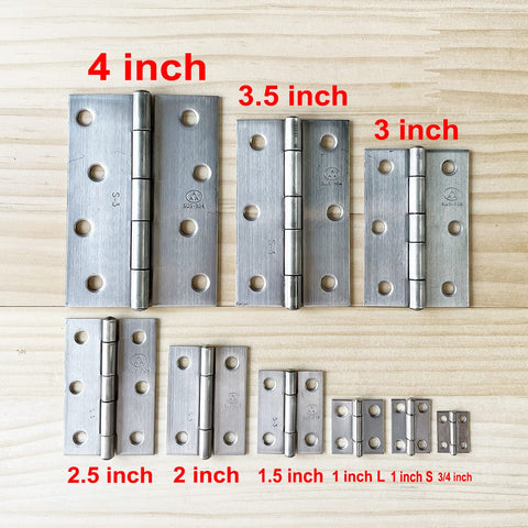 Display of Heavy Duty 2 Pack 3.5 Inch Folding Butt Hinges In 304 Stainless Steel With Brushed Finish for doors and cabinets.