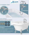 Polished Chrome Tub Filler And Wall Mount Faucet Set With Handheld Shower Sprayer And Tub Spout Double Cross Handles Installation Guide