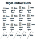 60 Piece Set Of Allen Head Grub Screws M3 To M8 In Stainless Steel Pro Grade For Home Repair Door Lock Install Furniture Fix Electronics DIY Projects And More 12 Sizes shown with corresponding hex wrenches.
