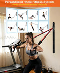 Woman using Hella Sturdy Wall Mount Resistance Band Anchor System With 300 Pound Pull Capacity Adjustable Aluminum Gym Anchors.