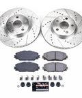 PowerStop front brake kit with two drilled/slotted rotors and ceramic pads for Pontiac Vibe, Scion xD, Corolla, Matrix K4669