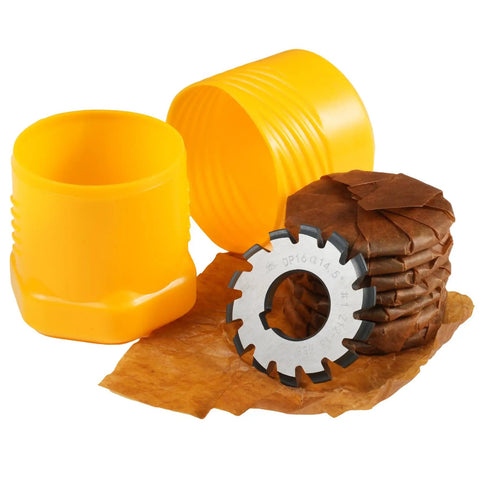 Premium Eight Piece Involute Gear Milling Cutter Set Forged From High Speed Steel For Milling Machines With 22 Mm Bore And 14.5 Degree Pressure Angle For Sick Precision Gear Cuts On Any Project
