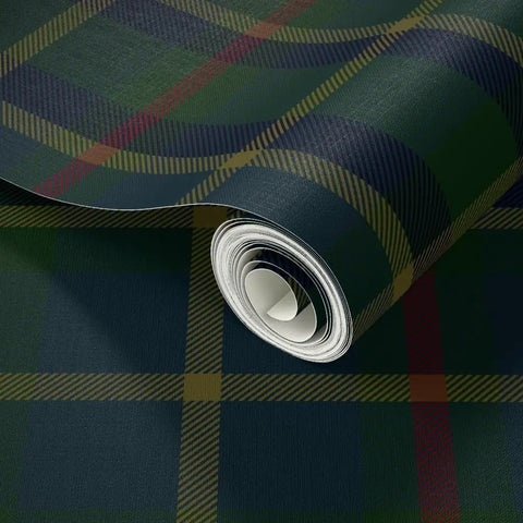 Classic Peel And Stick Wallpaper Killer Linen Weave in plaid design, rolled up, suitable for DIY rental-friendly decor.