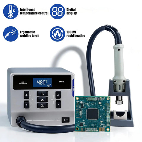 Pro Grade 1000W Hot Air Rework Station With Intelligent Digital Display For Fast Desoldering BGA Rework PCB Soldering Auto Sleep