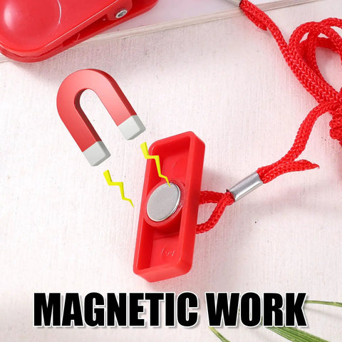 Universal Treadmill Safety Key Magnetic Replacement For Most Treadmills No Sweat Emergency Stop Rectangle Key Quick Stop Accessory For Running Machines Safe Workouts red ABS plastic magnetic key with lanyard