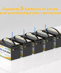 12V 100Ah LiFePO4 Battery With BMS Deep Cycle 16500 Cycles Grade A Cells for Marine and Off Grid Power, series connection