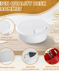 Desk Grommet Set 2 Inch White ABS Plastic Hole Covers For Cables Includes 10 Pieces And A 2 Inch Hole Saw on wooden desk