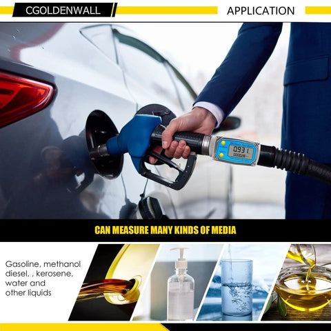 Turbine Flow Meter 1 Inch And Three Quarter Inch Digital Liquid Flowmeter for Water Diesel Kerosene Gasoline in use at fuel pump